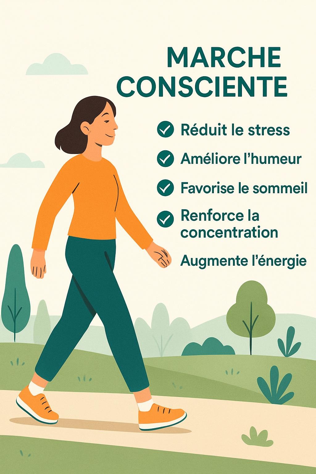 Marche consciente et méditation en mouvement pour un bien-être mental durable