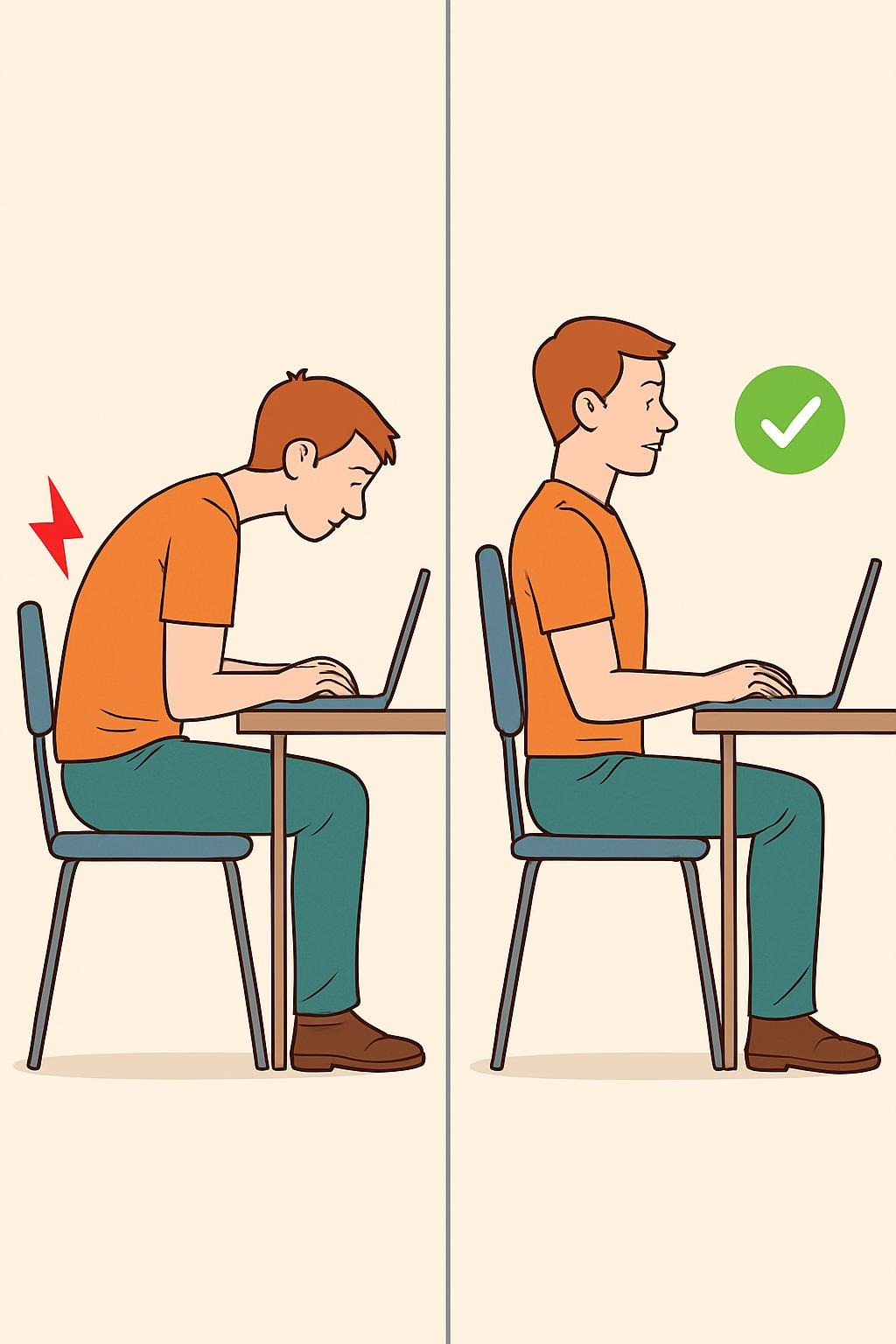 Exercice posture dos assis